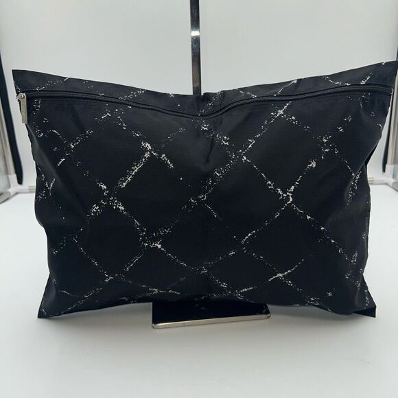 Chanel Black and White Nylon Old Style Travel Line Pouch - Picture 1 of 14